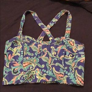 Stretchy paisley crop top!